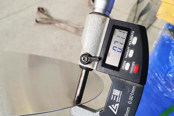 Aluminum disc thickness measurement