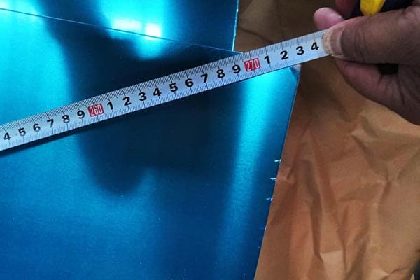 Aluminum plate diagonal measurement